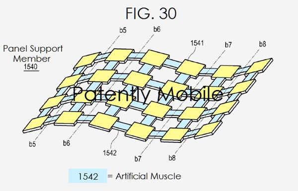 삼성전자의 접는 스마트폰 특허출원 기술의 기반인 인공근육.. 사진=페이턴틀리애플/미특허청
