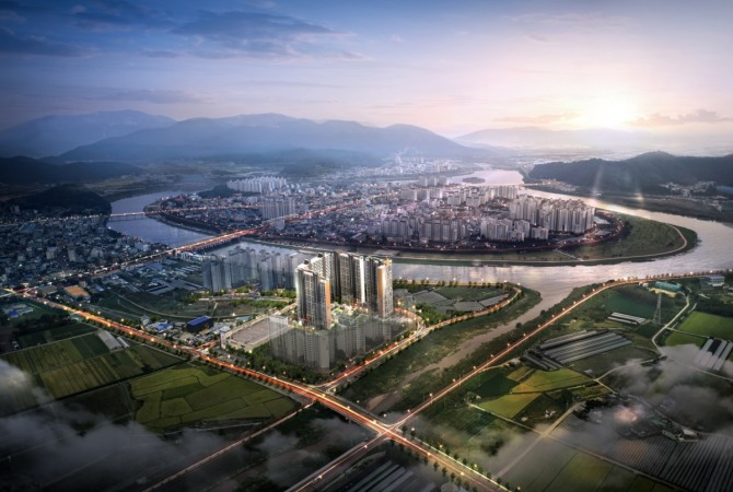 e편한세상 밀양강 광역 조감도. 사진=대림산업.