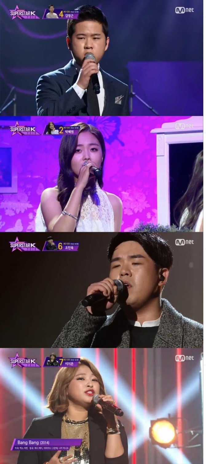 24일 밤 방송된 Mnet '슈퍼스타K 2016'에서는 김영근, 박혜원, 조민욱, 이지은이 TOP4 무대에 진출했다./사진=Mnet 방송 캡처