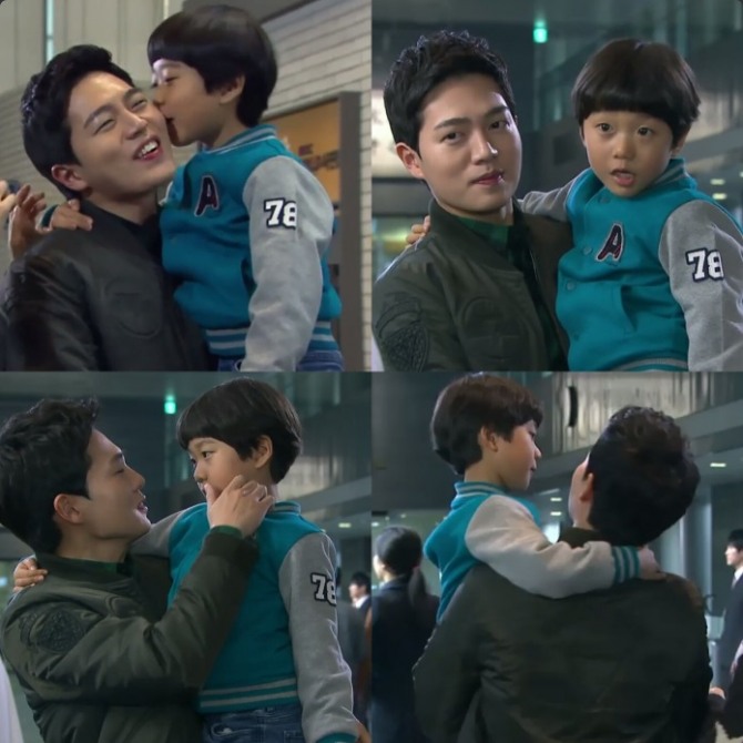 MBC 일일극 '행복을 주는 사람'에서 친아버지와 아들같은 '부자케미'를 보여주는 이건우 역의 손승원과 임하윤 역의 조연호/사진=공식 트위터 캡처