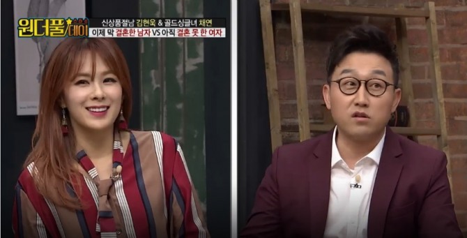 '스타쇼 원더풀데이' 프리랜서 아나운서 김현욱+가수 채연, 결혼-사생활 공개…이건 무슨 조합? /사진=TV조선 '스타쇼 원더풀데이' 방송캡처('스타쇼 원더풀데이 김현욱, 채연)