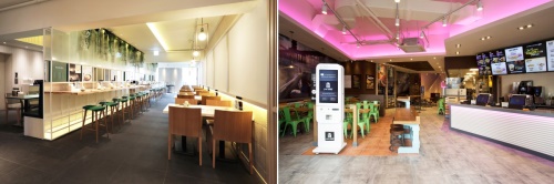 광화문 세종대로 사거리에 오픈한 사보텐(좌)과 타코벨(우) 광화문점 내부 이미지