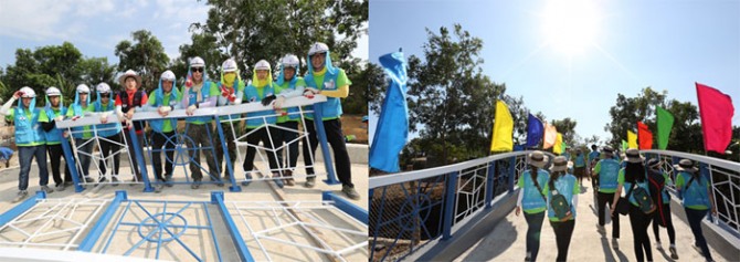 ▶ 베트남 스틸브릿지/ 포스코 대학생봉사단 비욘드 : 포스코그룹의 역량이 반영된 해외 사회공헌 대표사례 / SS-VINA의 철강재, 포스코A&C의 설계, 포스코건설의 시공으로 완공 됨