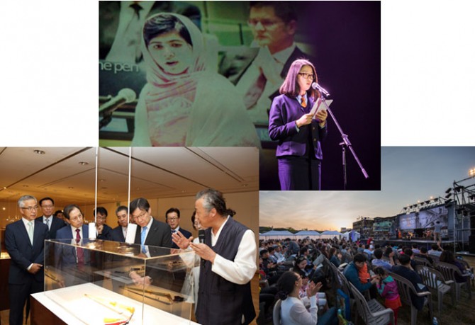 ▶ 포스코는 음악회 전시회 장학생지원까지 다양한 사회공헌 활동을 지속하고 있다