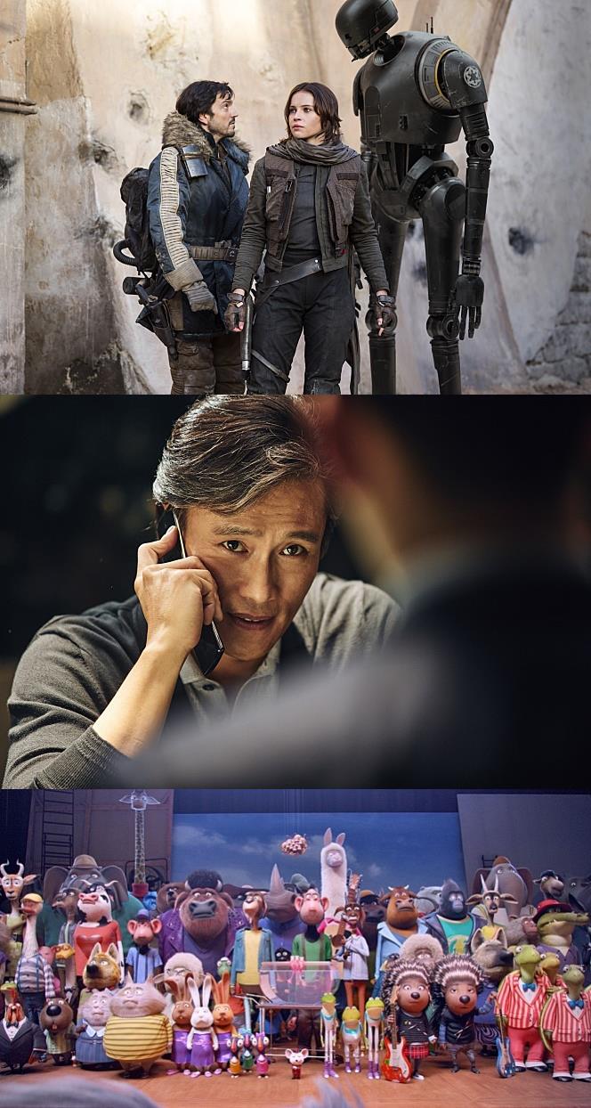 [영화 예매순위 TOP7] 1위-'로그원: 스타워즈 스토리' 2위-'마스터' 3위-'씽' 4위-'라라랜드' 5위-'판도라' 6위-'너의 이름은' 7위-'루돌프와 많이있어'...개봉일, 누적관객수, 장르, 감독, 출연배우, 줄거리, 상영등급, 러닝타임 (영화 예매순위, 영화 순위, 영화 추천, 최신 개봉영화) /사진=각 영화 스틸컷