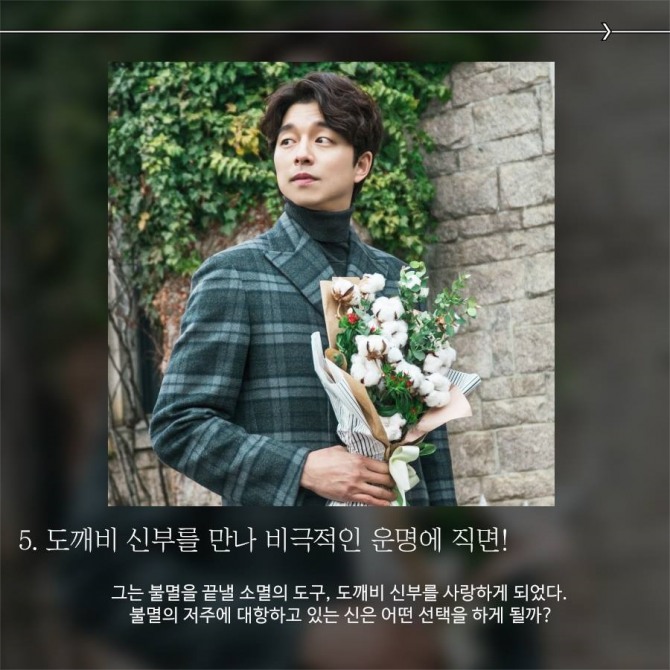 도깨비 신부 지은탁(김고은)의 출생의 비밀이 들어 있는 도깨비 김신(공유)의 시대별 변천사/사진=tvN 공식 페이스북 캡처