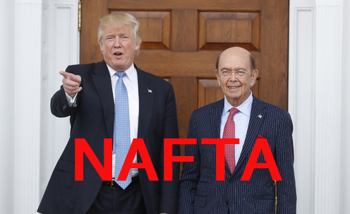 트럼프 대통령이 윌버 로스 상무장관 내정자를 앞세워 NAFTA 재협상 가속을 예고했다 / 사진=뉴시스