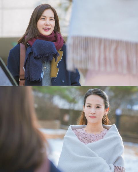 '완벽한 아내'에서 세입자 심재복 역의 고소영과 건물주 역의 조여정의 첫만남 현장/사진=KBS 제공