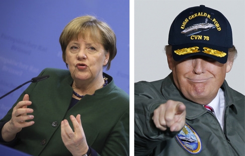 17일(현지시간) 첫 정상회담을 갖은 도널드 트럼프 미국 대통령과 앙겔라 메르켈 독일 총리는 북대서양조약기구(NATO·나토) 방위비 문제에서는 합의점을 찾았지만 무역협정과 난민 문제 등은 입장차가 분명했다 / 사진=뉴시스