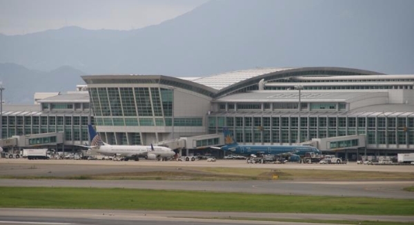 일본의 후쿠오카 공항 전경