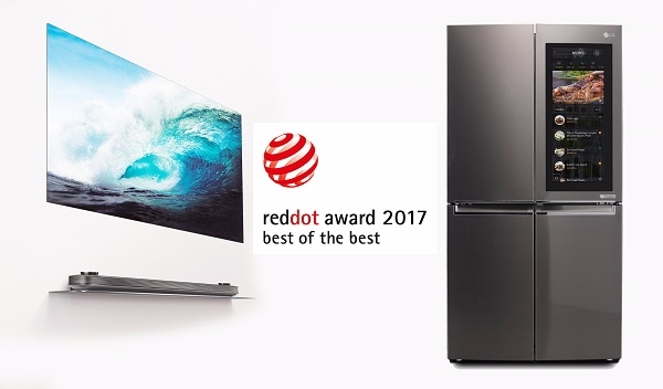 LG전자의 시그니처 올레드 TV W와 스마트 냉장고가 레드닷 어워드 제품 디자인 부문 최고상을 수상했다.