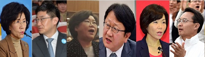 (좌부터)진수희 전 보건복지부 장관, 김세연 의원, 이혜훈 의원, 이종훈 전 의원, 민현주 전 의원, 조해진 전 의원. 뉴시스