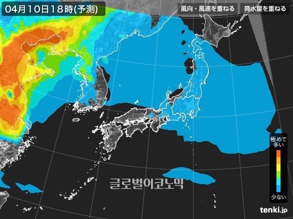 수도권 지역의 맑은 하늘은 오늘 하루로 끝나지만 남부지방은 11일 초미세먼지 제로가 예상된다 / 사진=일본기상협회