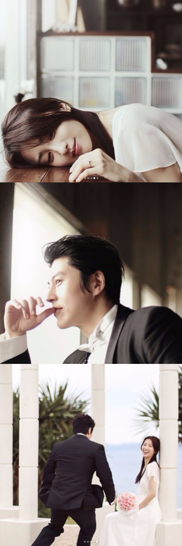 류수영이 14일 자신의 SNS를 통해 공개한 아내 박하선과의 셀프 웨딩 컷/ 사진=류수영 인스타그램 캡처