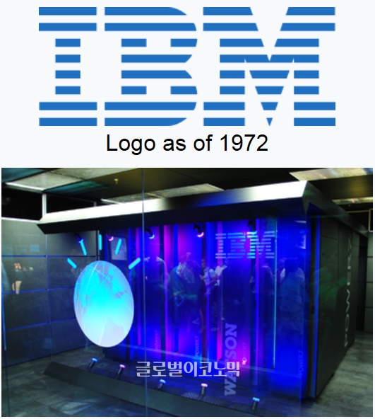 IBM 로고와 IBM의 인공지능 왓슨시스템. 자료=위키피디아