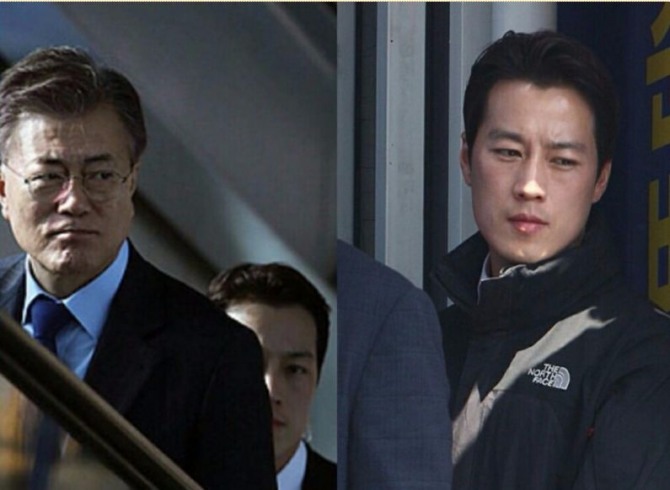 문재인 대통령-경호원 외모 패권주의 논란. 사진= 온라인 커뮤니티 오늘의 유머