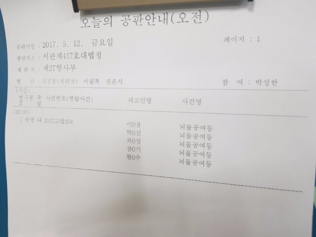 이재용 삼성전자 부회장 등 삼성 관계자들의 13차 공판이 12일 서울 서초구 서울중앙지방법원에서 열렸다. 사진=유호승 기자