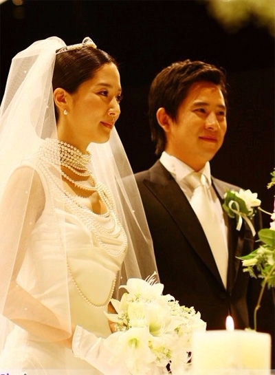 지난 2006년 결혼한 왕빛나와 정승우 골퍼. 사진=웨딩리츠 제공