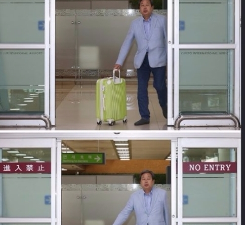 24일 바른정당 김무성 의원이 일명 '노룩 패스' 캐리어 논란에 대해 그게 이상하게 보이느냐고 반문했다. 사진=김광진 페이스북 