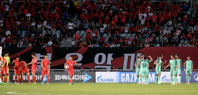 30일 오후 충남 천안종합운동장에서 열린 '국제축구연맹(FIFA) U-20 월드컵 코리아 2017' 16강전 대한민국과 포르투갈의 경기에서 이상헌이 만회골을 터트렸다. 사진=뉴시스