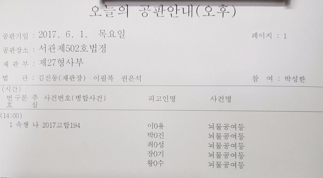 이재용 삼성전자 부회장 등 삼성 관계자들의 22차 공판이 1일 서울 서초구 서울중앙지방법원에서 진행됐다. 사진=유호승 기자