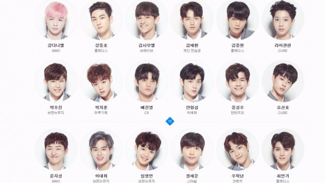 엠넷 '프로듀스 101 시즌2' 탑20 멤버 중 일부. 사진=엠넷 홈페이지.