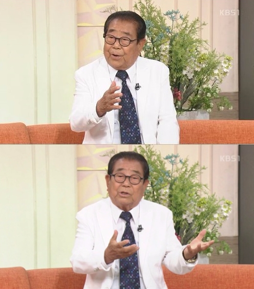 방송인 송해가 20일 KBS1TV '아침마당'에 출연했다. 사진=KBS방송 캡처