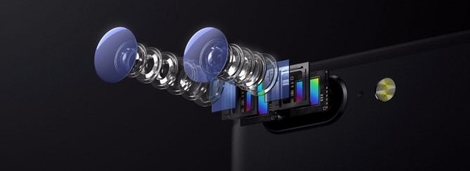 후면 2000만+1600만 고화질 카메라, F/1.7의 밝은 조리개는 아이폰7 플러스를 능가하는 성능을 갖췄다. 자료=OnePlus