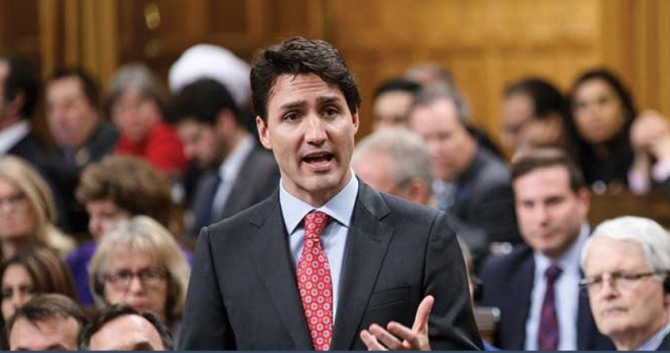 트뤼도(Trudeau) 캐나다 총리의 연설장면. 사진=캐나다정부 공식웹사이트