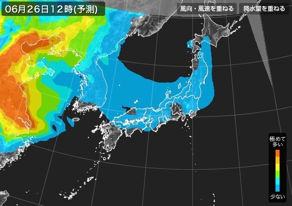 비예보가 잦은 이번 주는 한반도 전역의 대기질이 맑을 것으로 예상된다. 특히 26일 남해안 지역은 초미세먼지가 전혀 관측되지 않는 맑은 대기질을 보일 것으로 전망된다 / 사진=일본기상협회