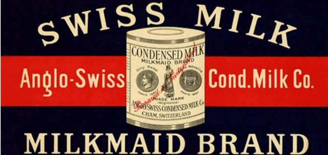 1866년 스위스 네슬레 우유상표. 사진=네슬레 웹사이트.
