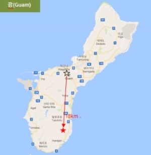 괌 태양광 발전소 건설 위치도. 지도=한화에너지