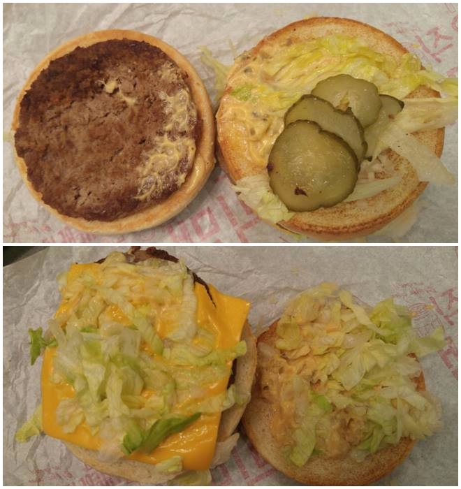 맥도날드 빅맥의 속재료. 사진=천진영 기자