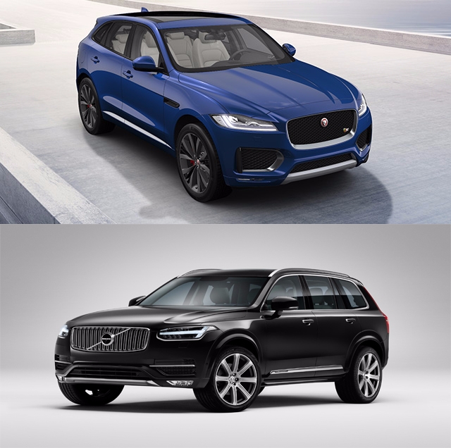 (위)재규어 F-PACE, (아래)볼보 XC90 등 총 6개 차종 339대가 리콜된다. 