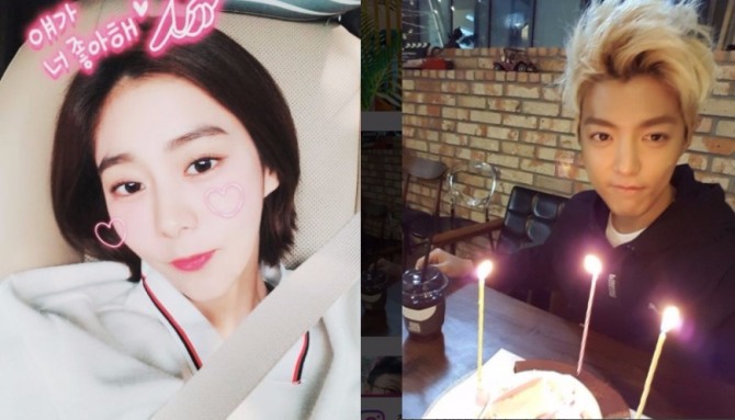 배우 유이(왼쪽)과 가수 강남. 사진=유이, 강남 인스타그램