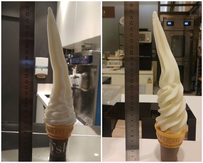 오슬로 합정교보문고점과 신세계 강남점에서 구매한 '오리지널 아이스'. 사진=천진영 기자 