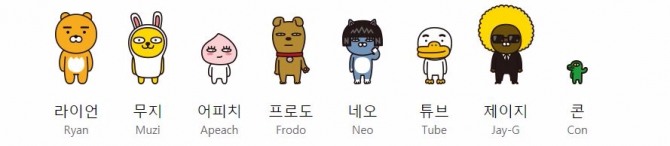 카카오프렌즈 캐릭터. 국내에서 많은 사랑을 받고 있어 카카오의 외연을 확대하는 데 효자 노릇을 하고 있다. 사진=카카오 프렌즈 홈페이지.
