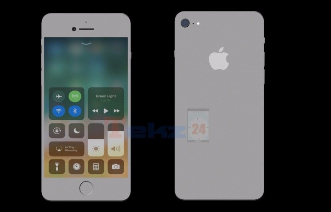 아이폰SE2는 아이폰7과 동종의 'A10 Fusion' 프로세서를 탑재하고 4인치 또는 4.2인치 스크린을 특징으로 화면을 둘러싼 베젤이 훨씬 얇아지는 것으로 알려졌다. 자료=Tekz24