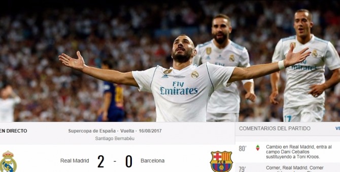 영원한 맞수 레알 마드리드와 FC바르셀로나의 더비 경기를 뜻하는 엘클라시코 슈퍼컵 2차전 경기가 전세계 축구 팬들의 이목이 집중된 가운데 레알 마드리드가 바르셀로나를 1,2차전 합계 5-1로 대파하고 우승을 차지했다./사진=레알마드리드