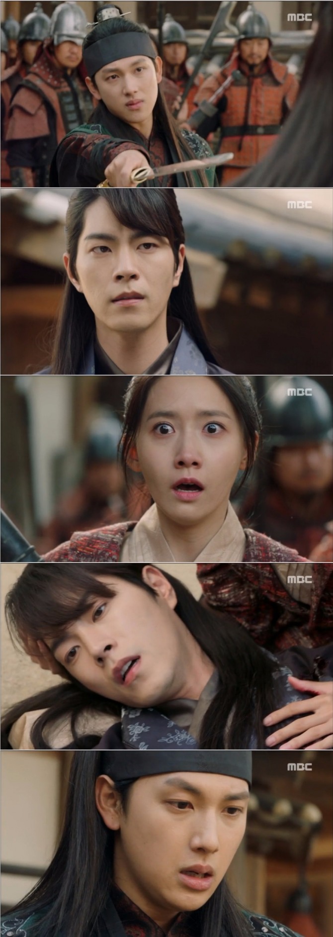 12일 밤 방송된 MBC 월화드라마 '왕은 사랑한다'에서는 왕원(임시완)이 왕린(홍종현)을 베어버리는 충격 반전이 그려졌다. 사진=MBC 방송 캡처