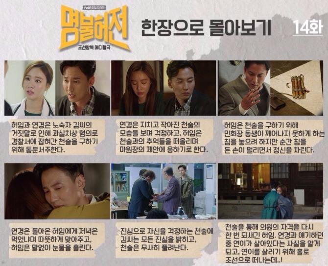 tvN 토일드라마 '명불허전'에서 허임(긴남길)이 연이(신린아)를 구하기 위해 조선 땅으로 혼자 떠나 과연 서울로 다시 돌아올 수 있을지 관심이 쏠리고 있다. 