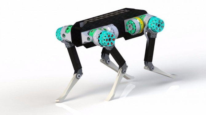 UIUC 점핑로봇(Jumping robot). 작은 강아지 정도 크기로 역동적인 움직임이 가능하다. 