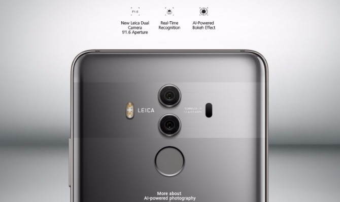 f1.6의 라이카(Leica) 듀얼 렌즈를 채택한 AI영상 인식 엔진에 의한 듀얼 카메라를 장착했다. 자료=화웨이