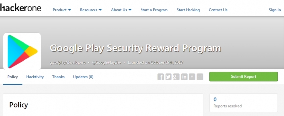 구글이 인기 앱 버그 발견자에게 1000달러의 보상금을 지급하는 'Google Play Security Reward Program'을 발표했다. 자료=구글