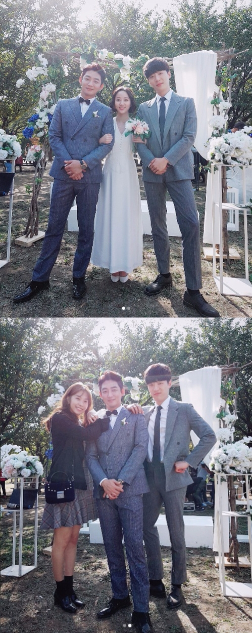 '황금빛 내 인생' 서태호 역의 이태성과 이수아 역의 박주희 결혼식 비하인드 컷. 사진=신현수 인스타그램 캡처