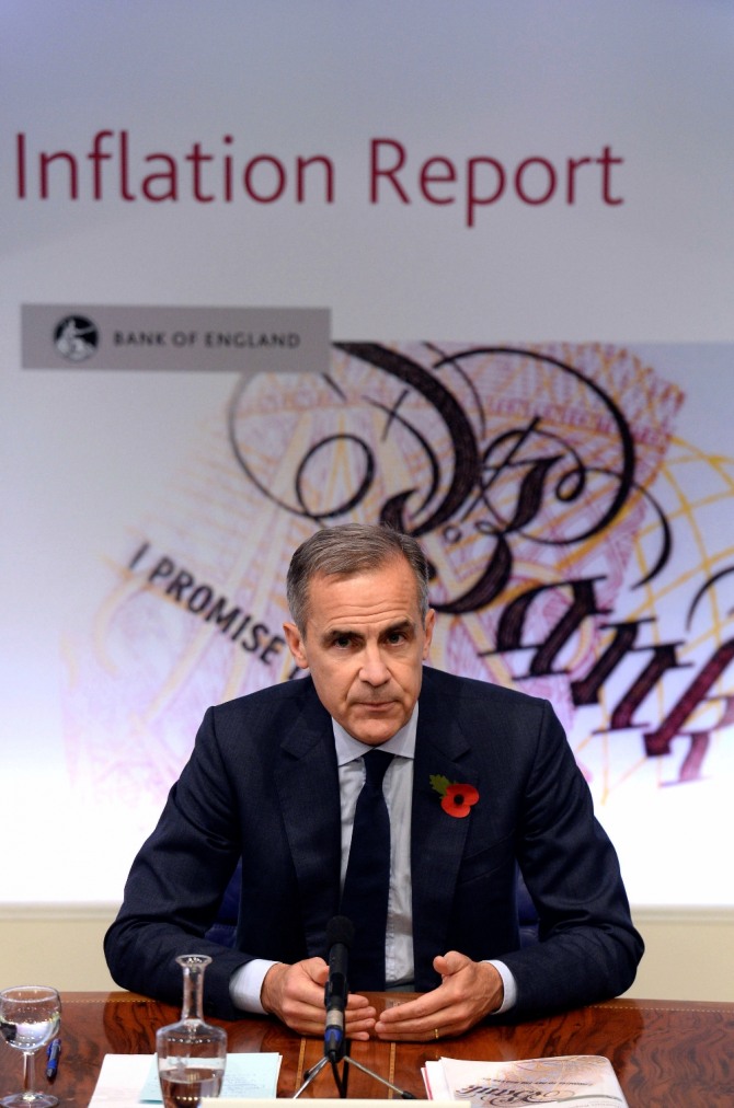 영국 중앙은행 영란은행(BoE)의 마크 카니 총재가 2일(현지 시간) 기준 금리를 0.25%에서 0.5%로 인상한다고 발표했다. 사진=뉴시스