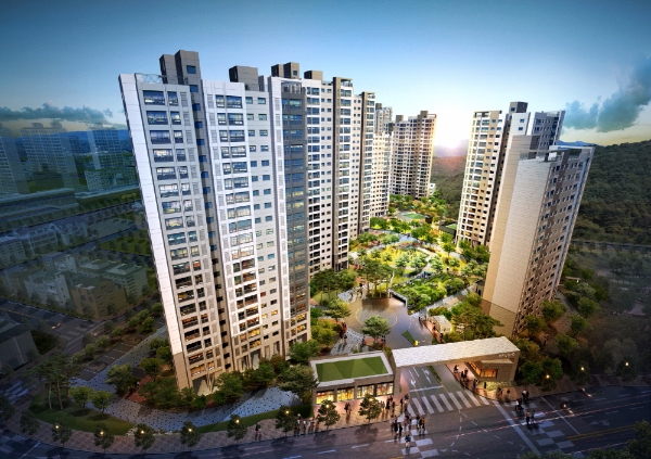 의왕 장안지구 파크 2차 푸르지오 야경 투시도.