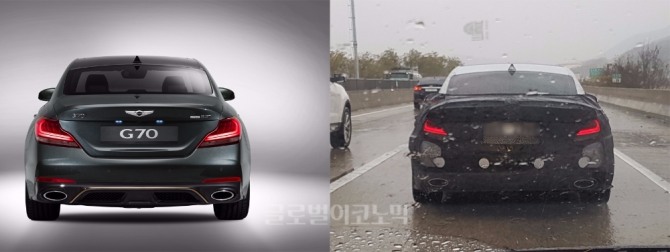 지난 10일 이미 출시된 현대차 G70도 발견됐다. 사진 = 라영철 기자 