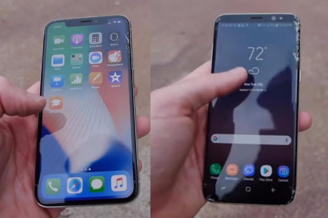 첫 번째 실험에서는 1.2m 정도 높이에서 콘크리트 바닥에 떨어진 충격 결과에 대해 실험했다. 자료=테크렉스