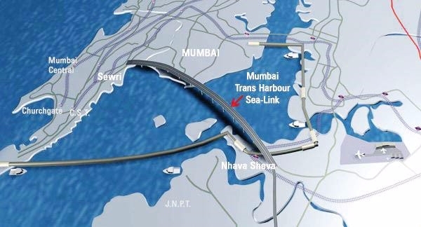 대우건설이 수주한 인도 뭄바이해상교량 위치도. /사진=대우건설 제공